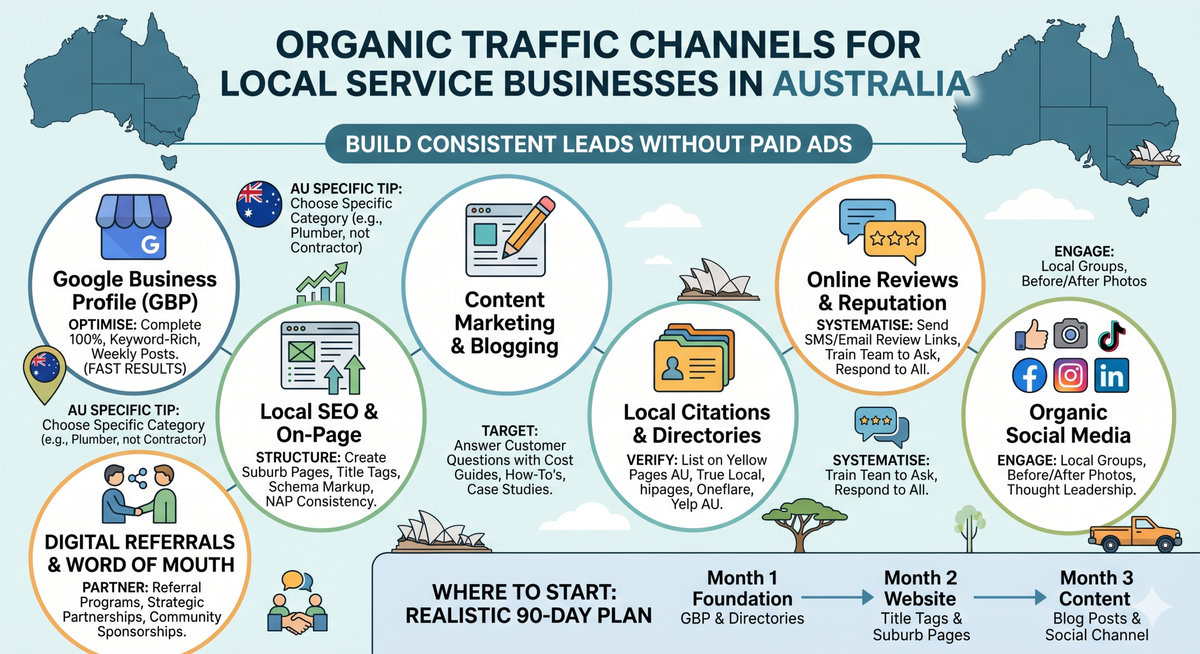 Organic Traffic Channels for Local Service Businesses in Australia